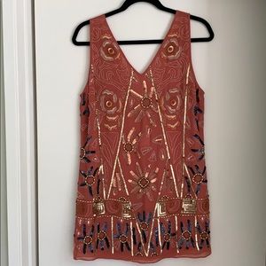 Free People Pink/Rose Love and Embellished shift casual dress